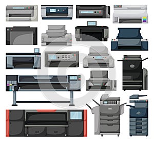 Printer vector cartoon set icon. Vector illustration scanner machine on white background. Isolated cartoon set icon