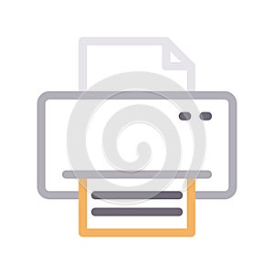 Printer thin color line vector icon