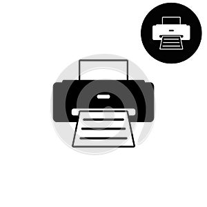 Printer - white vector icon