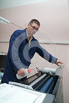Printer working at offset machine