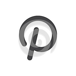 Printerest icon Thin outline art symbol