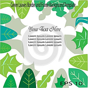 PrintGreen Leaves Frame and Border Background Template