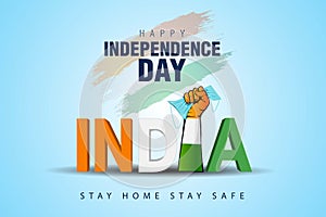 Printhappy independence day india. covid-19, coronavirus concept