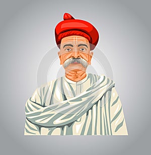 PrintIndian Freedom Fighter Bal Gangadhar Tilak. Vector illustration photo