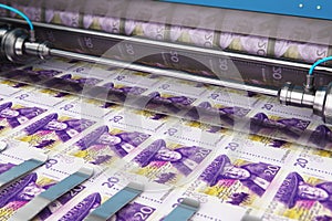 Printing 20 SEK Swedish krona money banknotes