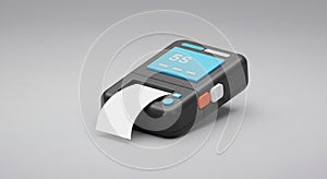 Printing Device Showing Text Isolated on Gray Background