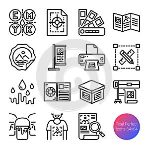 Printing outline icons