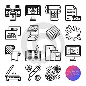 Printing outline icons