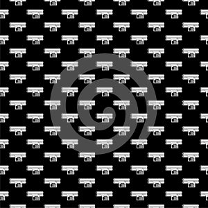 Printing press seamless pattern isolated on black background