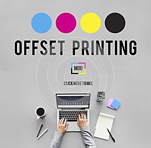 Printing Process Offset Ink Color Industry Media Concept