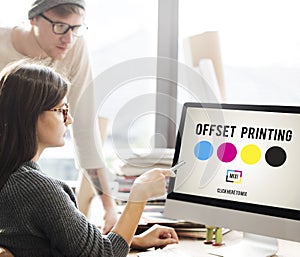 Printing Process Offset Ink Color Industry Media Concept