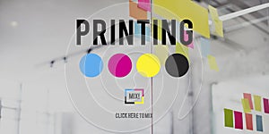 Printing Process Offset Ink Color Industry Media Concept