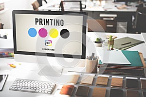 Printing Process Offset Ink Color Industry Media Concept