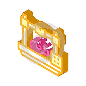 Printing prostheses on 3d printer isometric icon vector illustration