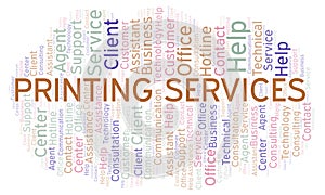 Printing Services word cloud.