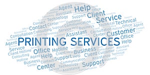 Printing Services word cloud.