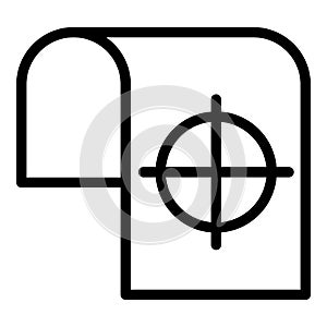 Printing target icon, outline style