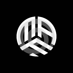 PrintMAF letter logo design on black background. MAF creative initials letter logo concept. MAF letter design photo