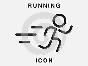 Printman fast run line icon, rush icon vector illustration