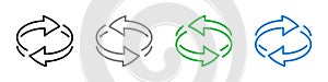 PrintSpin arrow. Rotation arrows. Recycle arrow icon set. Circle arrows icons.