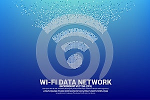 PrintVector Polygon wi-fi mobile data network icon from pixel.