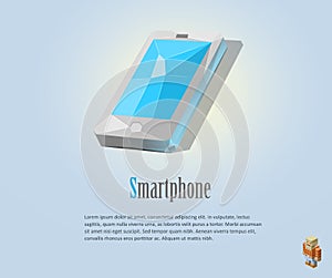 PrintVector polygonal illustration of smartphone, modern icons, low poly object