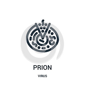 prion icon vector from virus collection. Thin line prion outline icon vector illustration