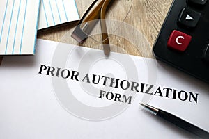 Prior authorization form