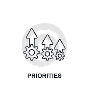 Priorities icon. Monochrome simple Human Productivity icon for templates, web design and infographics