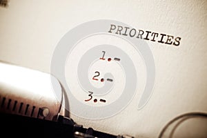 Priorities list view