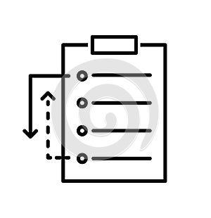 Prioritization icon , line color vector illustration