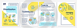 Prioritization techniques green circle brochure template