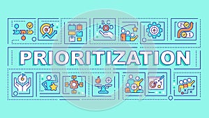 Prioritization turquoise word concept