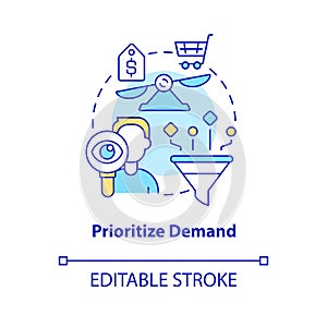 Prioritize demand concept icon