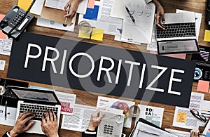 Prioritize Emphasize Efficiency Important Task Concept photo