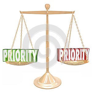 Priority 3d Words Weighing Most Important Jobs Tasks Scale