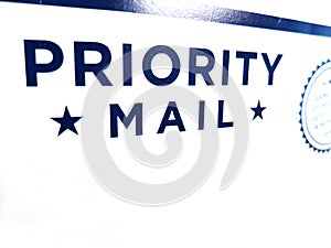 Priority Express Mail Lable for Mailing Fast Letters and Documents