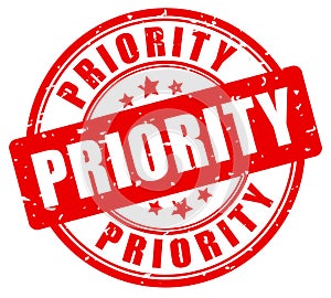 Priority grunge rubber stamp