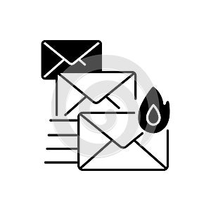 Priority mail black linear icon