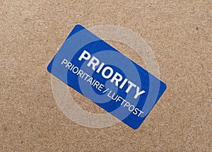 Priority mail label - luftpost means airmail