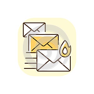 Priority mail yellow RGB color icon