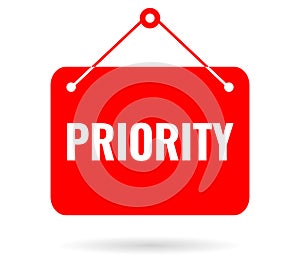 Priority red vector sign