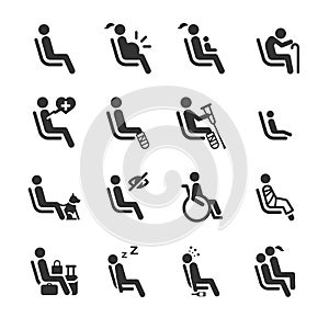 Priority Seat icons for public transportation sign