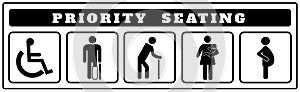 priority seating icons for Sticker