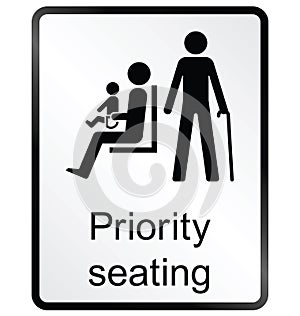 Priority seating Information Sign