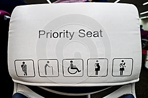 Priority seats in airport.