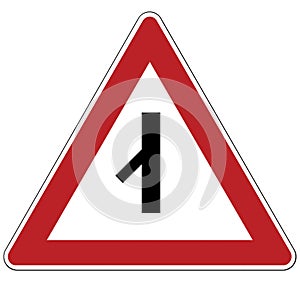 Priority sign `Adjacent secondary road`. Russia