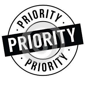 Priority stamp on white