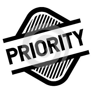 Priority stamp on white