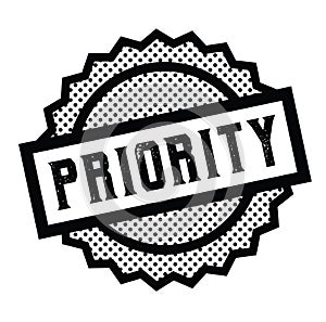 Priority stamp on white